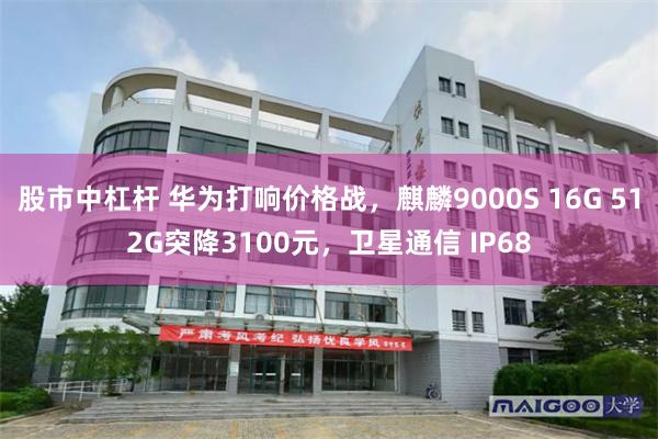 股市中杠杆 华为打响价格战，麒麟9000S 16G 512G突降3100元，卫星通信 IP68