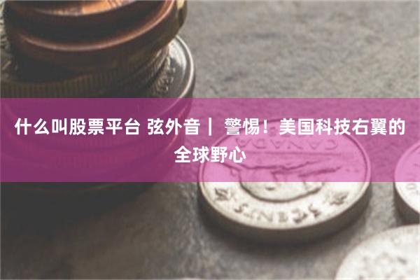 什么叫股票平台 弦外音｜ 警惕！美国科技右翼的全球野心
