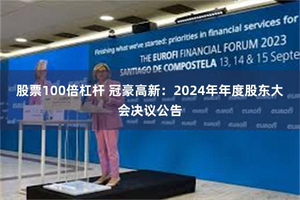 股票100倍杠杆 冠豪高新：2024年年度股东大会决议公告