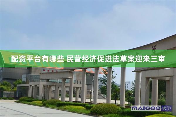 配资平台有哪些 民营经济促进法草案迎来三审