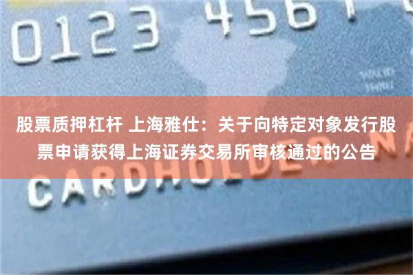 股票质押杠杆 上海雅仕：关于向特定对象发行股票申请获得上海证券交易所审核通过的公告