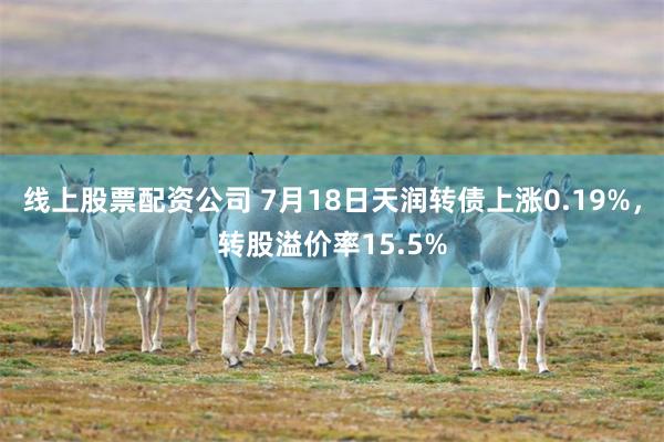 线上股票配资公司 7月18日天润转债上涨0.19%，转股溢价率15.5%
